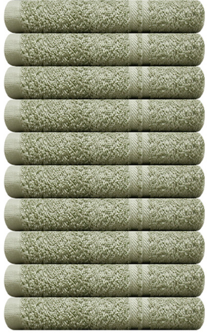 송월타월 데일리 데이라인 호텔수건 110g, 카키, 10개