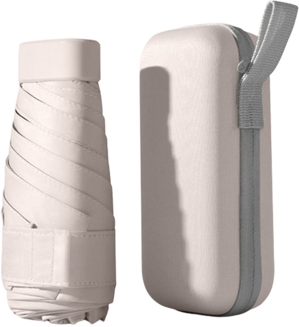 초경량 파스텔 미니 골프 양우산 200g + 하드 케이스 세트, 베이지, 1세트