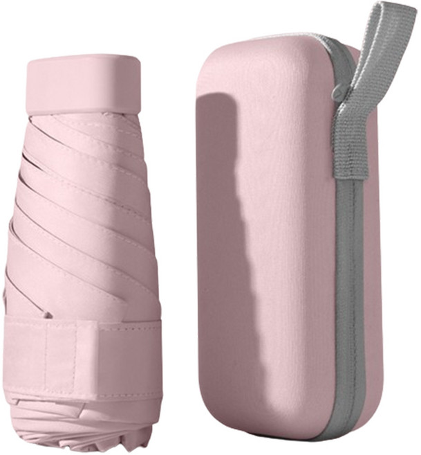 초경량 파스텔 미니 골프 양우산 200g + 하드 케이스 세트, 핑크, 1세트