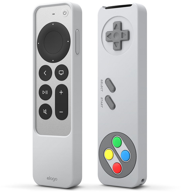 엘라고 R4 2021 애플티비4K 리모컨 실리콘 케이스, 라이트그레이, 1개