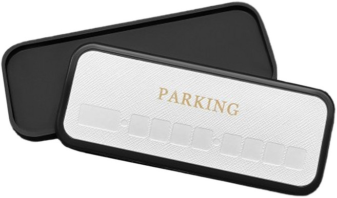 조아애드 사토리얼 가죽 논슬립 주차번호판, 사토리얼 화이트, 1개