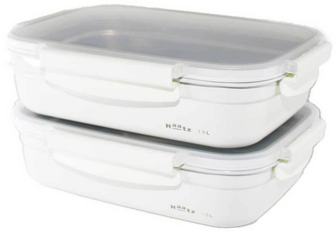 하츠 데코 스텐 밀폐용기 세트, 2개, 1.5L