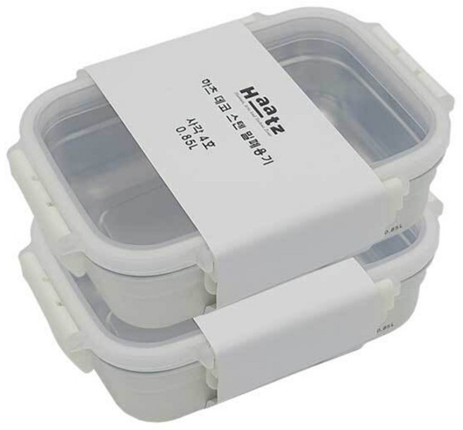 Haatz Deco 不鏽鋼密封容器組, 2個, 0.85L