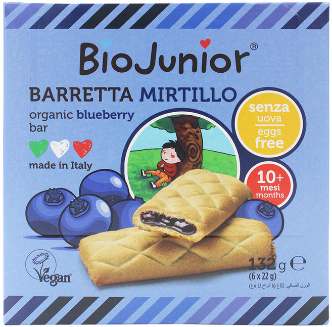 바이오주니어 유아용 유기농 블루베리 바, 132g, 1개