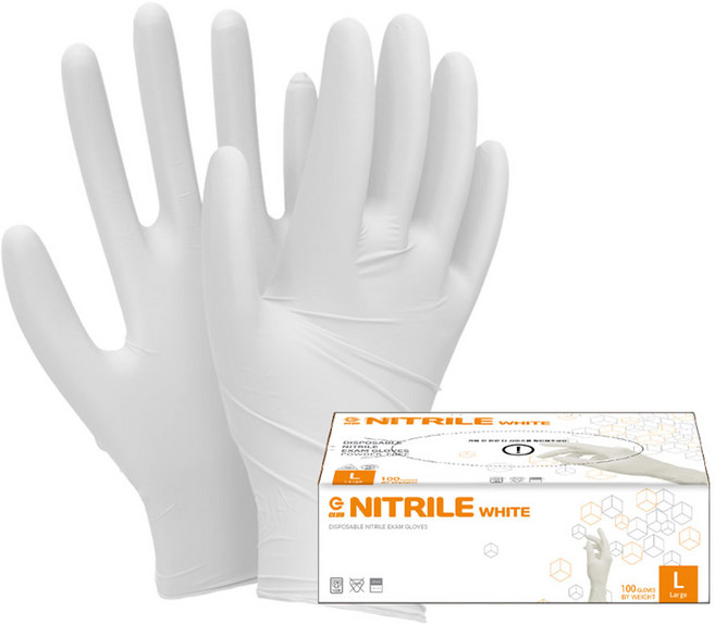 지클럽 니트릴 장갑 100p, 화이트, 대(L), 1개