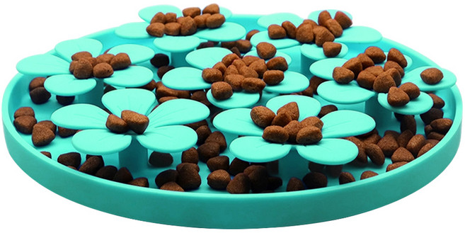 리치독스 반려동물 급체방지 슬로우 플라워 식기, 민트, 1개