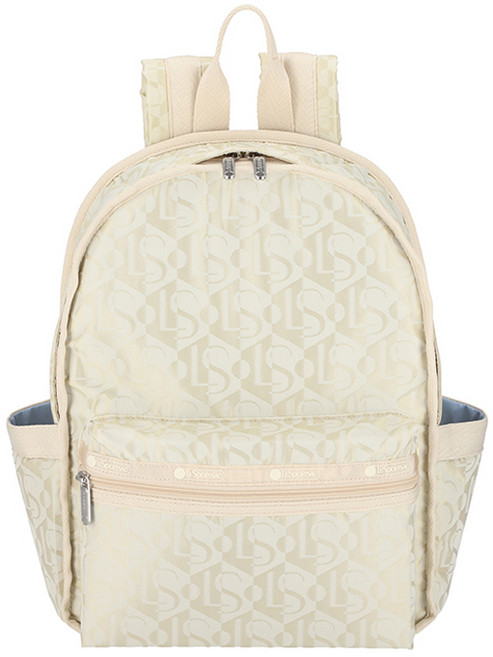 레스포색 여성용 모노그램 자카드 아이보리 루트 스몰 백팩 3746.E872