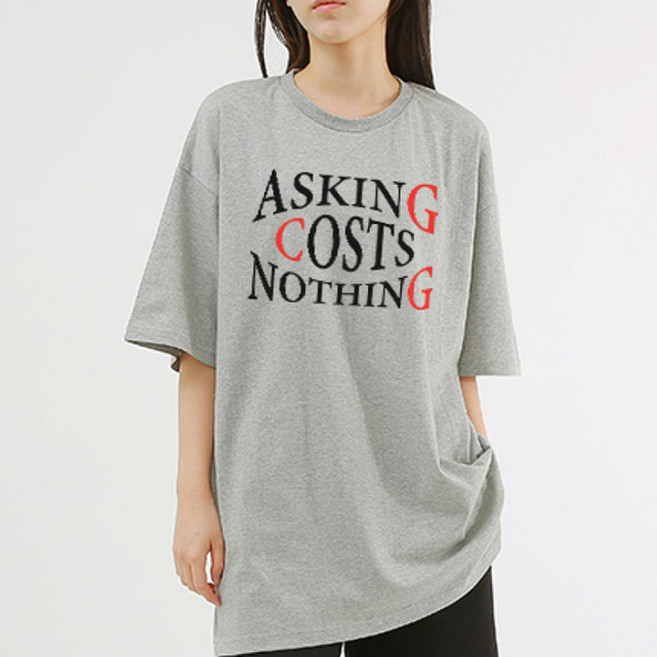 에어플레인 에스킹 옆트임 오버핏 통기성 반팔 티셔츠