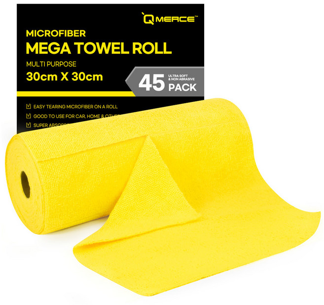 큐머스 메가타월 롤 45p, YELLOW, 1개