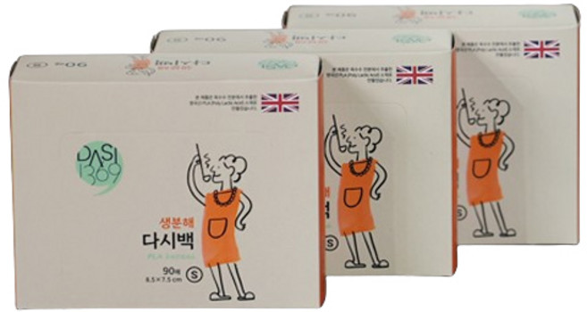 다시1369 생분해 다시백, 소(S), 90개입, 3개