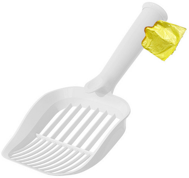 고양이 둥둥펫 배변봉투 수납 모래삽, 화이트, 1개