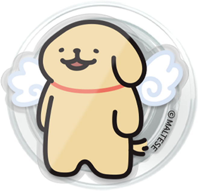 Maltese線條小狗手機支架, 1個, 天使黃金獵犬
