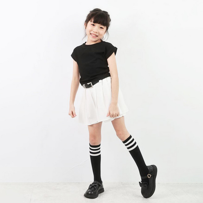 베베몽스토리 여아용 티셔츠 + 주름 치마 세트