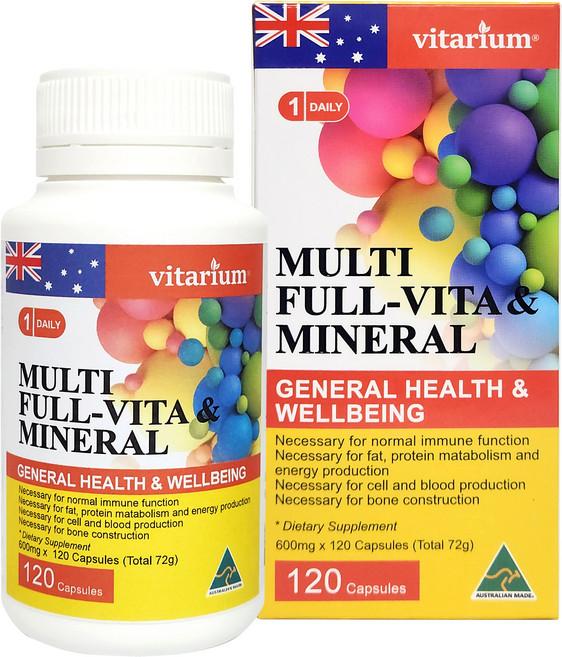 vitarium Multi Full維他命與礦物質綜合維他命營養劑 72g, 120顆, 1個