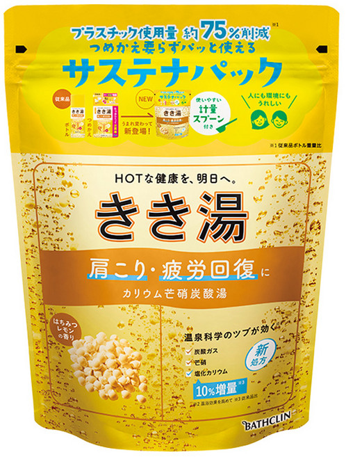 KikiYu 巴斯克林 鉀碳酸入浴劑 NEW 蜂蜜檸檬香, 360g, 1個