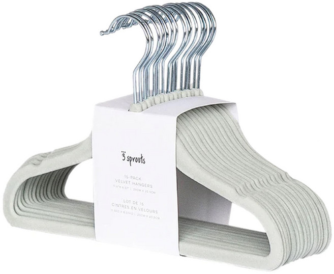 3스프라우츠 유아용 논슬립 옷걸이, 그린, 15개