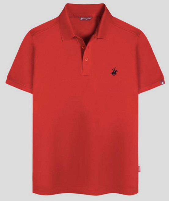 BEVERLY HILLS POLO CLUB 比佛利保羅 男女通用 涼感 透氣 標準 Cool Ever 短袖Polo衫 CPW0T01, 紅色
