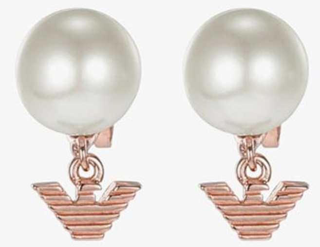 엠포리오아르마니 여성용 펄 스터드 실버 귀걸이 EG3584221