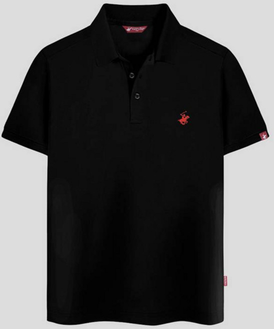 BEVERLY HILLS POLO CLUB 比佛利保羅 男女通用 涼感 透氣 標準 Cool Ever 短袖Polo衫 CPW0T01, 黑色