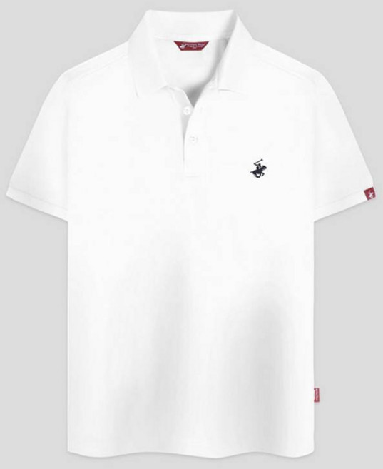 BEVERLY HILLS POLO CLUB 比佛利保羅 男女通用 涼感 透氣 標準 Cool Ever 短袖Polo衫 CPW0T01, 白色