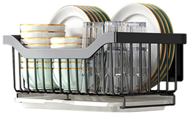 블럭마트 주방 다용도 벽걸이 바구니선반, 블랙, 1개