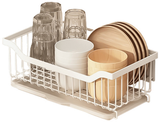 블럭마트 주방 다용도 벽걸이 바구니선반, 화이트, 1개