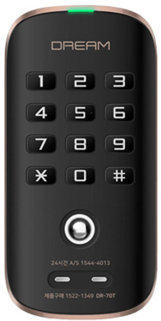 Dreamlock 感應卡/觸控兩用黑色門鎖, DR-70T, 顧客自行安裝