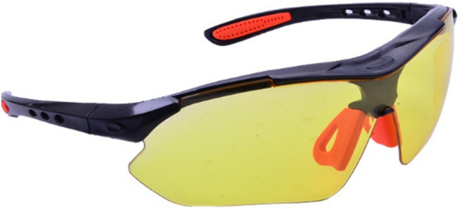 퍼스트피트 미끄럼방지 스포츠 선글라스, 고글 옐로우, 1개