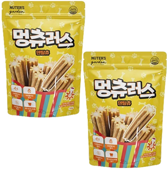 누터스가든 강아지 멍츄러스 덴탈츄, 150g, 2개, 혼합맛(북어/단호박) - 쿠팡