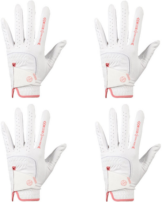 네오글러브 여성용 핑거포인트 골프장갑 왼손용, 핑크, 4개