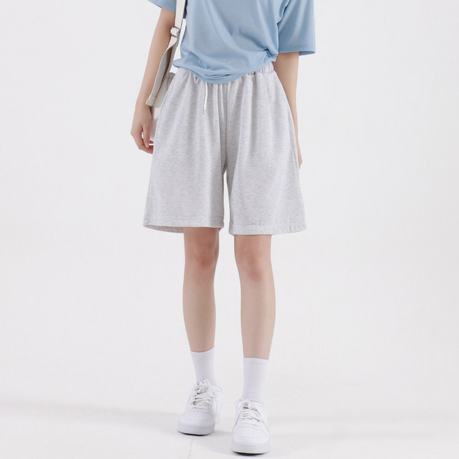 Cotton Closet 女款寬鬆運動五分闊腿鬆緊短褲