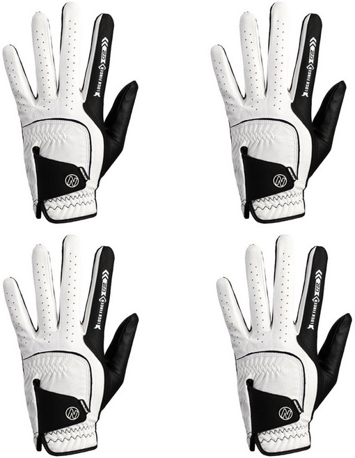 네오글러브 남성용 합피 핑거포인트 골프장갑 왼손용, 블랙콤비, 4개