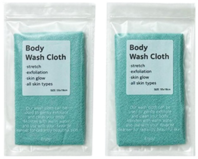 늘어나는 각질제거 샤워타올, 민트, 1개입, 2개