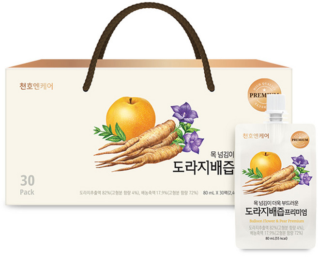 천호엔케어 프리미엄 도라지배즙 30p, 2.4L, 1박스