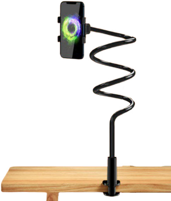 알파커머스 침대 탁상 다용도 핸드폰 자바라 거치대 110cm, 블랙, 1개