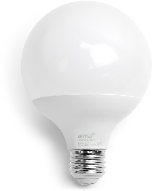 번개표 LED 볼전구 숏타입 12W, 전구색, 1개