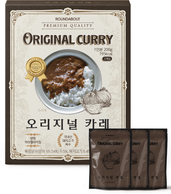 라운드어바웃 오리지널 카레 3p, 600g, 1개