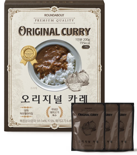 라운드어바웃 오리지널 카레 3p, 600g, 1개 - 쿠팡