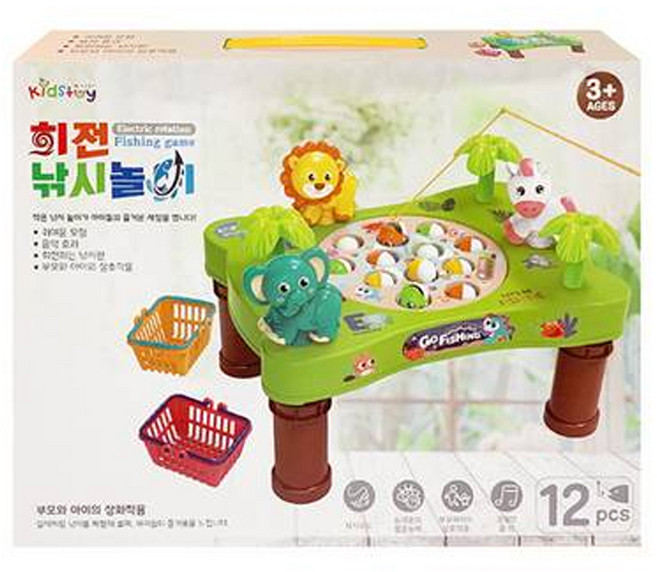 빙글빙글 회전 낚시 놀이, 그린, 1개