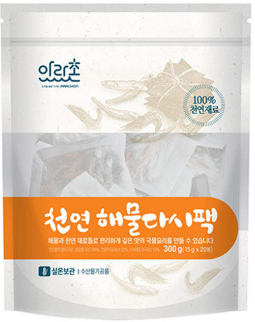 아라촌 천연 해물 다시팩 20p, 1개, 300g