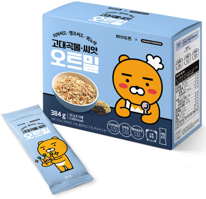 헤이오트 카카오프렌즈 고대곡물 씨앗 오트밀 12p, 384g, 1개