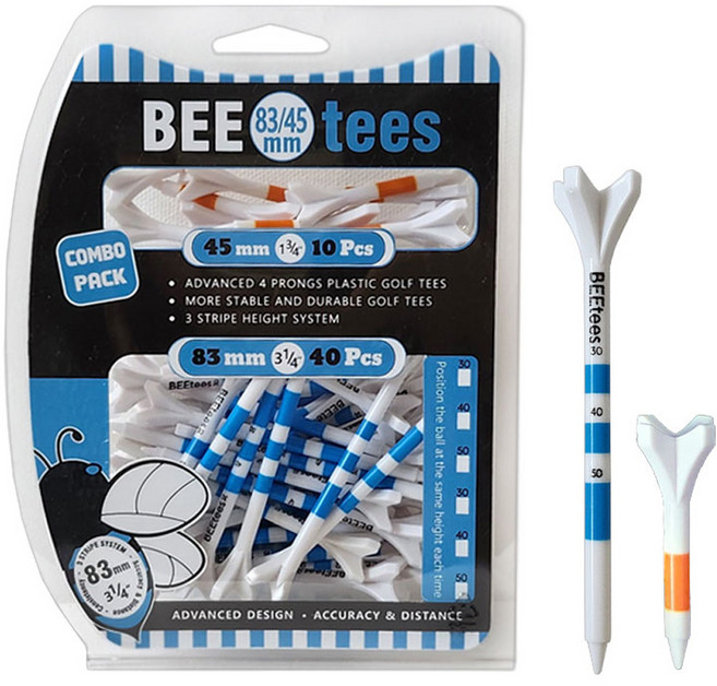 BEEtees 마이크로바디 콤보팩 골프티세트, 혼합색상, 1세트