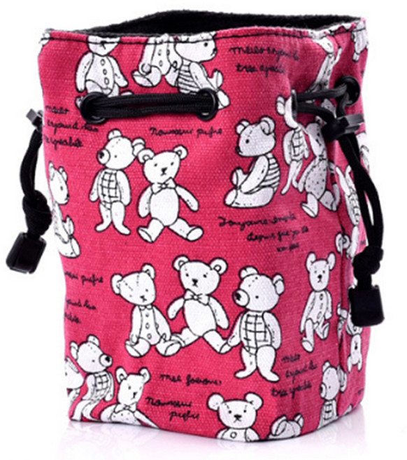 알로데 다채로운 렌즈 파우치형 카메라 가방 소, 03 레드베어, 1개