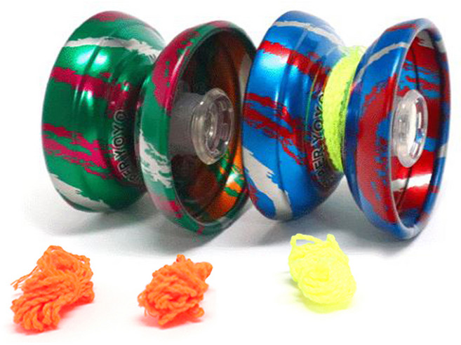 아가플러스 파워풀 스피닝 요요 2종 세트, 레드 + 블루, 2개