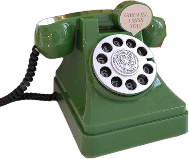 헤이루미 레트로 빈티지 전화기 저금통, 그린, 1개