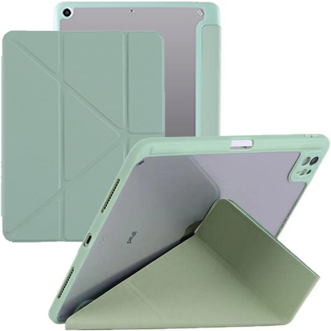 태블릿나라 Y형 스탠드 펜슬 수납 태블릿 케이스, 그린, 1개