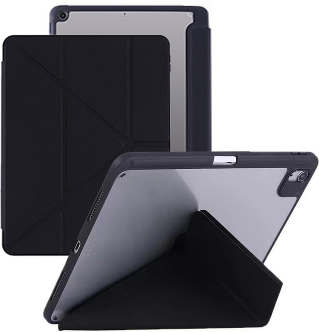 태블릿나라 Y형 스탠드 펜슬 수납 태블릿PC 케이스, 블랙, 1개