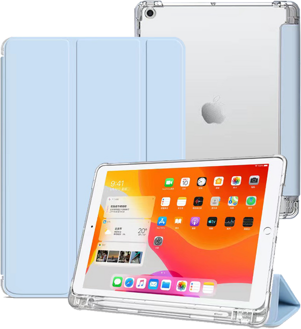 태블릿나라 클리어 애플펜슬 수납 태블릿PC 케이스, 블루