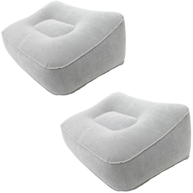 트래블큐브 휴대용 에어 발쿠션 2p + 보관파우치 세트, 그레이(발쿠션)