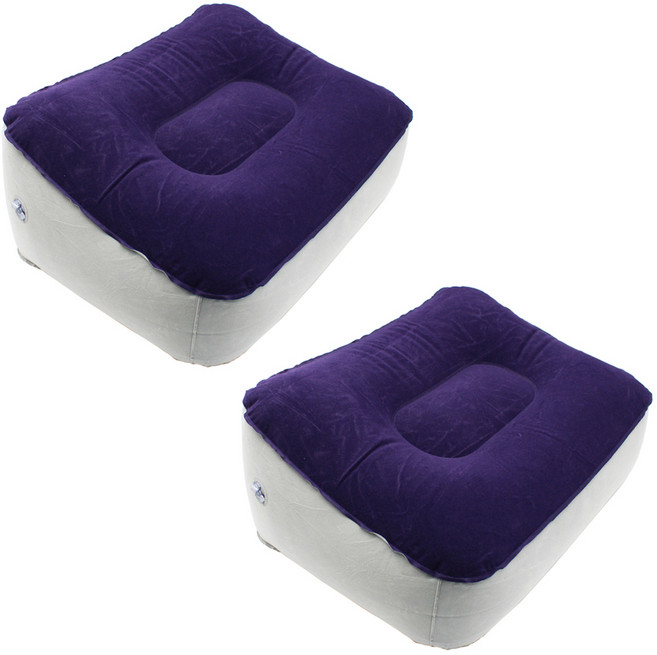 트래블큐브 휴대용 에어 발쿠션 2p + 보관파우치 세트, 네이비(발쿠션)